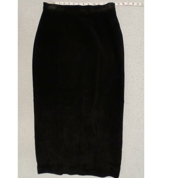 Danier Black Suede Leather Maxi Pencil Skirt - size 12 - Picture 7 of 10